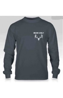 Buck Ugly Deer Long Sleeve T~Shirt Charcoal