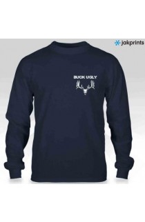 Buck Ugly Deer Long Sleeve T~Shirt Navy