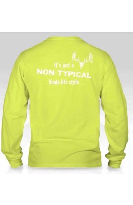 Buck Ugly Deer Long Sleeve T~Shirt Safety Green