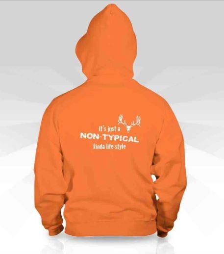 Buck Ugly Bear Hoodie Safety Orange