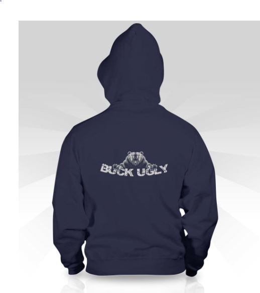 Buck Ugly Bear Hoodie Navy